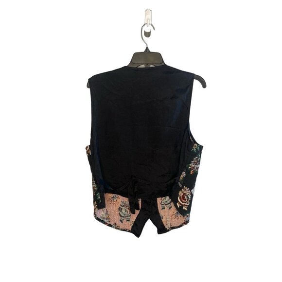 Vintage 90's Bobbie Brooks Tapestry Vest Large santa snowman granny cottagecore - Picture 2 of 8